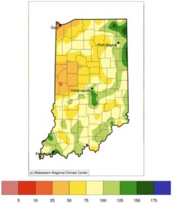 precipitation in May in Indiana