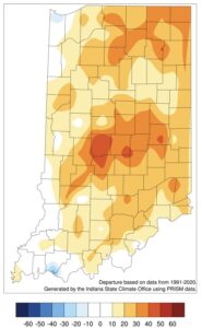 differences in GDD's between this year and historical records