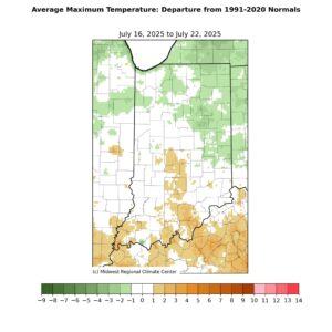 temperature departure from maximum