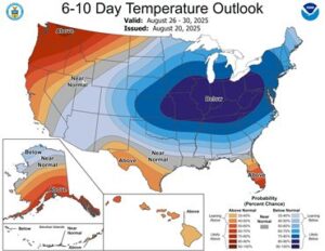 below normal temps upcoming