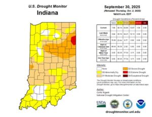 Figure 1: September 30, 2025, US Drought Monitor Map