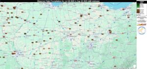 Figure 2: Climate Perspectives Tool displaying July 30 – September 30 station ranked precipitation totals. 