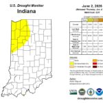 Figure 2. U.S. Drought Monitor status for Indiana as of conditions through the early morning of June 2, 2026.