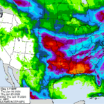 Figure 2. Accumulated forecasted precipitation amounts (in inches) for the morning of June 18 through the morning of June 25.