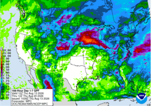 seven day precipitation forecast